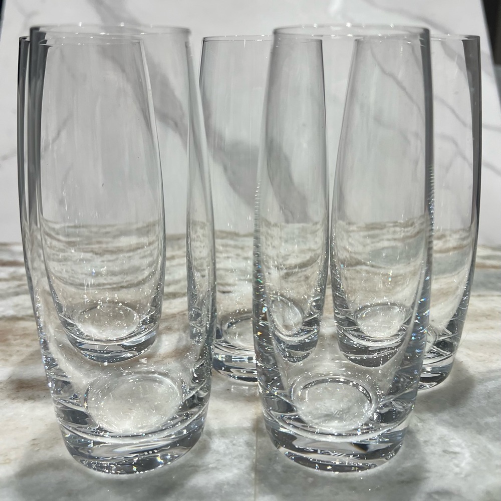 Mikasa Julie Signed 9 oz. Crystal Stemless Champagne Flutes – Set of 5